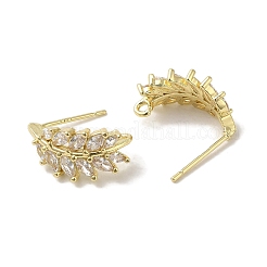 Фурнитура для ушей из латуни микро-паве с кубическим цирконием KK-K371-08G