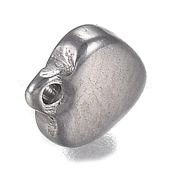変色しにくい304ステンレススチールチャーム  ハート  ステンレス鋼色  7.5x6x2.5mm  穴：0.9mm&nbsp;STAS-I166-13A