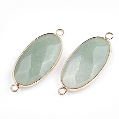 Соединители звеньев натурального зеленого авантюрина&nbsp;X-G-S344-03C