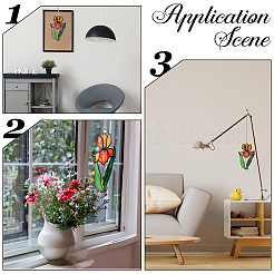 Райская птица цветок окрашенный акриловый кулон украшение&nbsp;HJEW-WH20003-24B