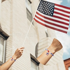 2шт 2 цвет сплава эмали звезда подвески плетеный браслет из бисера&nbsp;BJEW-SW00046