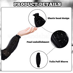 1 пара женских нарукавников из полиэстерового кружева&nbsp;AJEW-HS0001-20