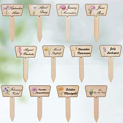 2 пакет деревянных этикеток для растений DIY-CP0012-70