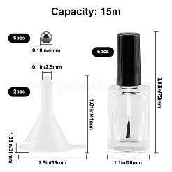 Прозрачный стакан с пластиковой пустой бутылкой лака для ногтей&nbsp;AJEW-GF0009-74C