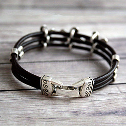 Браслеты из сплава и вощеного шнура для женщин&nbsp;FS-WG70219-01