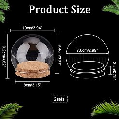 2 комплект купольной крышки из боросиликатного стекла DJEW-NB0001-19