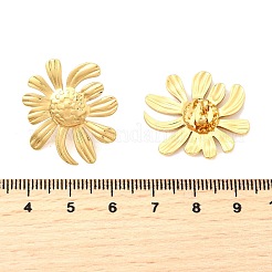 Pendientes de flor de acero inoxidable 304&nbsp;EJEW-P312-03A-G