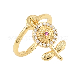 Латунные кольца-подвески с микропаве из кубического циркония для женщин&nbsp;RJEW-A090-02G