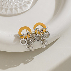 Zweifarbige Ohrstecker aus Edelstahl 304 für Damen&nbsp;WG3EDAB-01