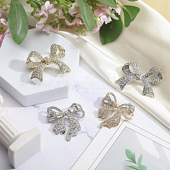 4 шт. 4 стиля броши-банты из цинкового сплава со стразами для одежды рюкзака&nbsp;JEWB-FH0002-02