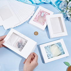 Прямоугольные бумажные коробки для печенья с прозрачным окном&nbsp;CON-WH0107-02C-02