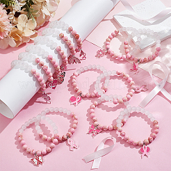 14шт. стеклянные бусины эластичные браслеты для женщин BJEW-PH01886