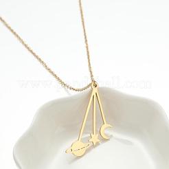 Colliers pendentifs en acier inoxydable 201 représentant des planètes&nbsp;WGFAC0D-01