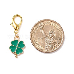 Подвесные украшения из эмали из сплава клевера&nbsp;X-HJEW-JM00661-04