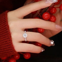 Кольца для женщин из стерлингового серебра с родиевым покрытием и муассанитами толщиной 925 мм WG1E35D-41