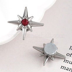 Серьги-клипсы со стразами в форме звезды EJEW-B116-01P-01