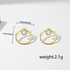 Серьги-гвоздики из латуни с прозрачным кубическим цирконием&nbsp;VB4673