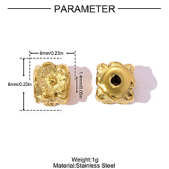 Бусины-цветы из нержавеющей стали 304&nbsp;STAS-OY007-76G
