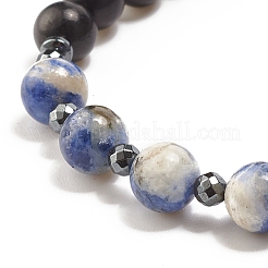 Ensemble de bracelets extensibles en perles de bois naturel&nbsp;BJEW-JB07948-05