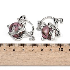 Подвески-котята из натурального гиперстена&nbsp;G-J386-C17-13