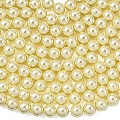 Круглые бусины из экологически чистого окрашенного стекла с жемчугом&nbsp;HY-A002-10mm-RB012