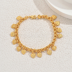 Изысканные латунные браслеты с подвесками в форме сердца&nbsp;EN2397