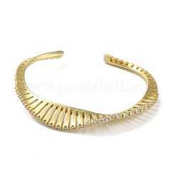 Micro en laiton pavent zircone cubique bracelets manchette&nbsp;BJEW-D039-09G