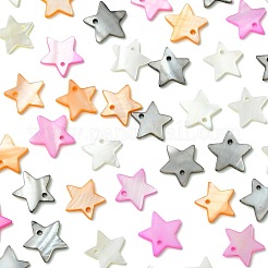 50 шт. подвески-звезды из окрашенных натуральных ракушек&nbsp;BSHE-FS0001-16