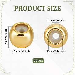 60 шт. Латунные бусины KK-PH0012-58G-01