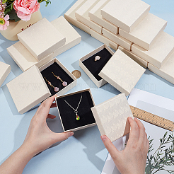 Aufbewahrungsboxen aus Kartonpapier für Ohrringe und Ringe&nbsp;CBOX-WH0015-001B