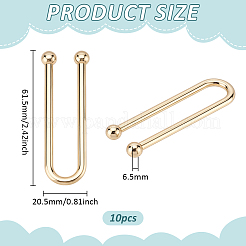 10 шт. U-образные пряжки из цинкового сплава для бикини&nbsp;FIND-PH0028-98KCG