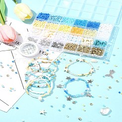 Комплекты растягивающихся ювелирных украшений на тему океанского пляжа «сделай сам» DIY-FS0006-89