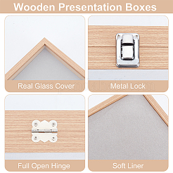Деревянные презентационные коробки для хранения и демонстрации бейджей AJEW-WH0323-11
