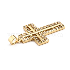 Латунные микропаве прозрачные подвески с фианитом ZIRC-J025-33G