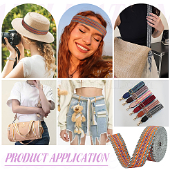 5 ярд полиэстеровой полосатой жаккардовой ленты OCOR-WH0078-287B