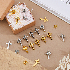 50 шт. 2 цвета религиозный корс сплав лацкан значок задняя часть&nbsp;JEWB-FH0002-49