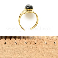 Offene Manschettenringe aus natürlichem Karneol/schwarzem Achat/Tigerauge/Lapislazuli/Moosachat&nbsp;RJEW-JR01079-01