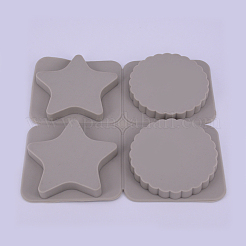 Звездчатые и плоские круглые силиконовые Молды для подвесок&nbsp;DIY-WH0171-36