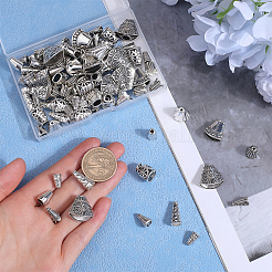 100 шт. 10 стиля тибетский стиль сплав бусины конус&nbsp;FIND-SP0001-69