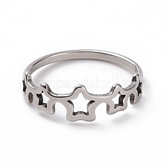 Кольцо-звезда из нержавеющей стали 201 RJEW-J051-24P