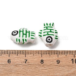 Perles de porcelaine imprimées manuelles&nbsp;PORC-F005-03B-02