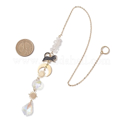 Бусины из листового стекла и хрустальной крошки натурального кварца&nbsp;HJEW-JM04607