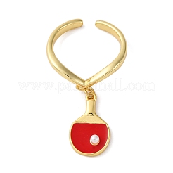 Латунные эмалевые открытые манжеты для женщин RJEW-U057-27G