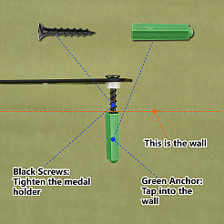 Спортивная тема железная вешалка для медалей настенная стойка для дисплея ODIS-WH0055-286