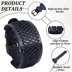 1 Stück Kunstleder-Kordelarmbänder&nbsp;BJEW-CL0001-35B