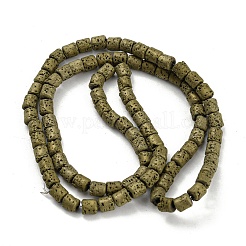 Fili di perle di roccia lavica naturale elettrodeposta&nbsp;G-Z032-J04-12B