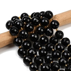 Натуральные бусины из черного оникса (окрашенные и нагретые) G-C249-A11-16mm