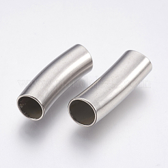 変色しにくい304ステンレススチールチューブビーズ  ステンレス鋼色  24x8mm  穴：7mm&nbsp;STAS-P196-18