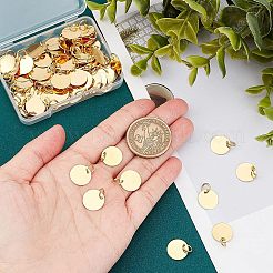 100 шт. латунная штампованная пустая бирка-подвеска&nbsp;KK-FH0002-60G