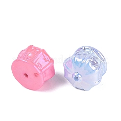 UVメッキ不透明アクリルビーズ  虹色の  クラウン  ミックスカラー  12.5x16mm  穴：1.6~1.8mm  約300個/袋&nbsp;OACR-N165-03